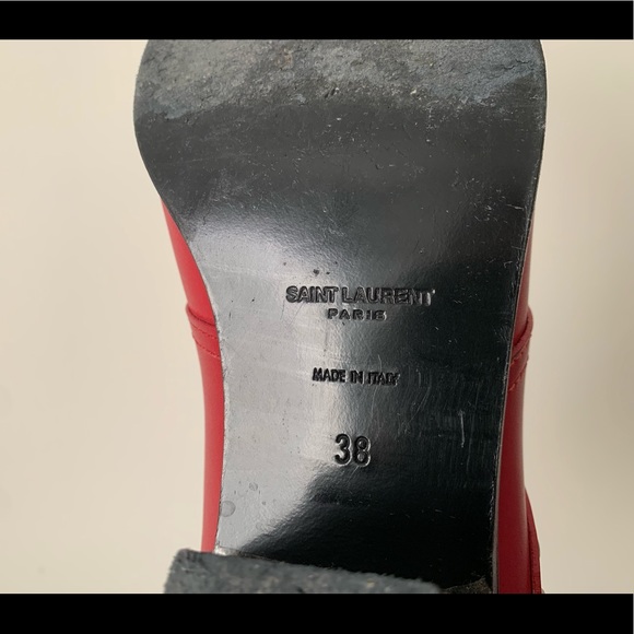 Saint Laurent Red Monk Strap Ankle Boots 38 - Picture 14 of 16